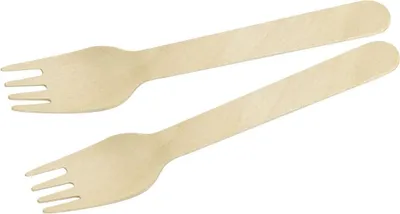 Image de Lot de 30 fourchettes en bois jetables 16 cm Fackelmann Move