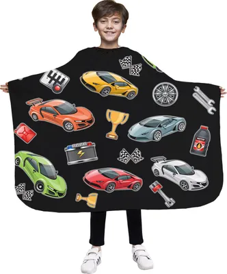 Produktbild von Kinder Friseurumhang, 85x110 cm, Auto, Friseurumhang, für, Friseursalon, Bunt, Motiv [111]
