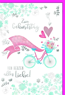 Produktbild von Geburtstag - Glückwunschkarte im Format 11,5 x 17 cm mit Umschlag