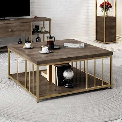 Produktbild von Skye Decor, Zenn - Walnut, Gold, Couchtische, Nussbaum, 90 x 40 x 90 cm