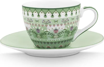 Produktbild von PIP STUDIO Lily&Lotus Moon Delight Light Green Espressotasse mit Untertasse 120ml