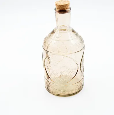 Produktbild von Glasflasche mit Korkverschluß & Essig / Öl Landhausstil : hellbraun Auswahl: C