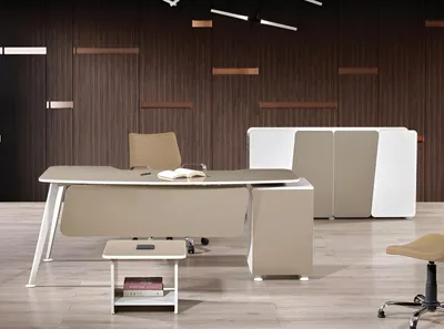 Produktbild von Komplettbüro Büromöbel Schreibtisch Büro Bürotisch Set 3tlg Holz Beige