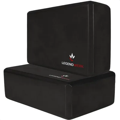 Produktbild von Legendwerk® 2x Yoga Block robust und rutschfest - Yogaklotz Doppelpack für Pilates, Meditation, Fitness - Yoga-Zubehör für Anfänger und Fortgeschrittene
