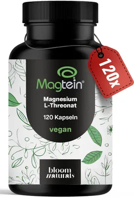 Produktbild von Bloom Naturals Magtein Magnesium L-Threonate 120 Kapseln