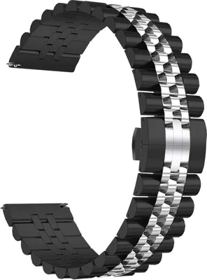 Produktbild von Strap-it Huawei Watch GT Jubilee Stahlarmband (Schwarz/Silber)
