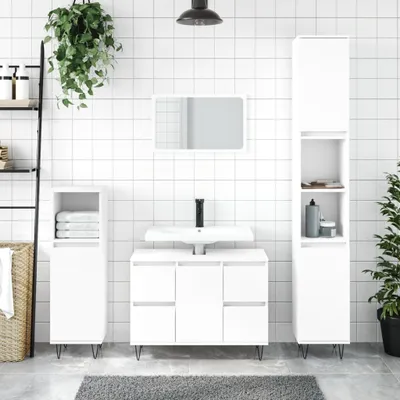 Produktbild von "im " Badschrank Weiß 80x33x60 cm Holzwerkstoff - Badezimmer CC22705