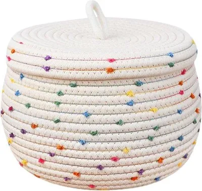 Image de Petite boîte de rangement en coton pour le bureau
