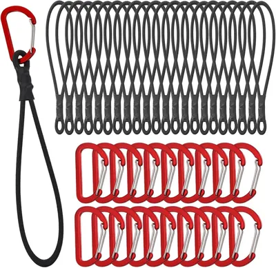 Produktbild von 20 Spanngummis mit Haken, 20 cm, Gummispanner mit Karabiner für Camping und Outdoor