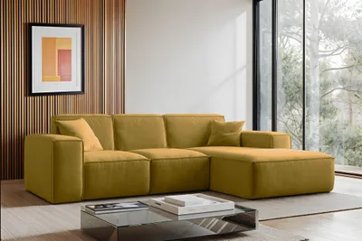 Produktbild von Kaiser Möbel Ecksofa, Sofa L form, Couch L form Siena L stoff Salvador Gelb Rechts