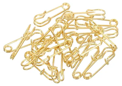 Sicherheitsnadeln 20 Stück, Metall, goldfarben, 27 mm, für Nähen & Basteln