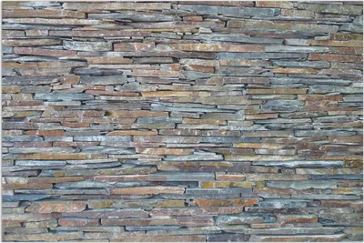Produktbild von Wallario Wandbild Natursteinmauer in grau braun, Größe: 61 x 91,5 cm, Poster mit rahmenlosen Bildhalter