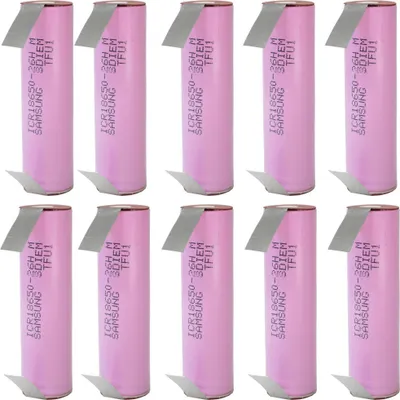 Produktbild von 10x Ersatzakku für Bosch IXO/ISIO mit mehr Kapazität Samsung Akku 18650 Zelle mit U-Lötfahne 2600mAh