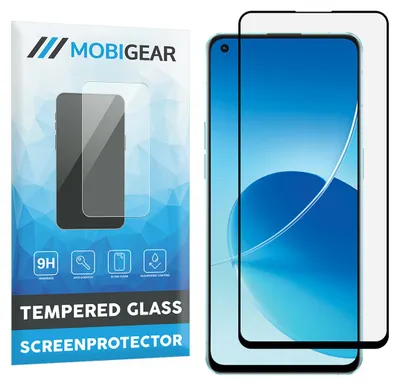 Produktbild von Mobigear Premium Displayschutzfolie für OPPO Reno 6 5G, gehärtetes Glas, Panzerglasfolie - Kompatibel mit Hüllen - Schwarz