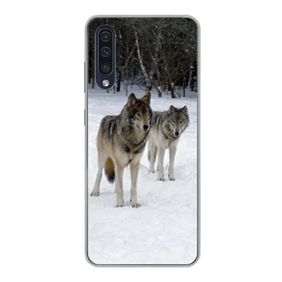 Produktbild von MuchoWow® Handyhülle Schutzhülle Hülle für Samsung Galaxy A30s Wolf - Schnee - Kanada Silikon Softcase Handy Hülle - Karteninhaber