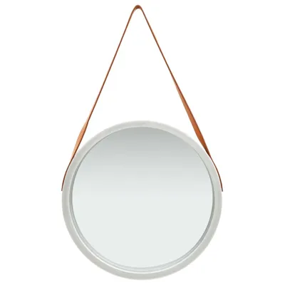 Zdjęcie produktu dla vidaXL Lustro ścienne z paskiem 50 cm srebrne
