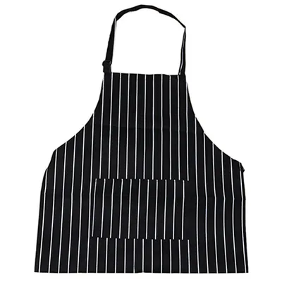 Produktbild von Frauen Männer kochen Koch Küchen Restaurant Lätzchenschürze Kleid mit 2 Taschen Geschenk-Schwarzer Streifen