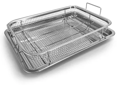 Air Fryer Crisper Tray Edelstahl 32,5x24,5 cm Antihaft