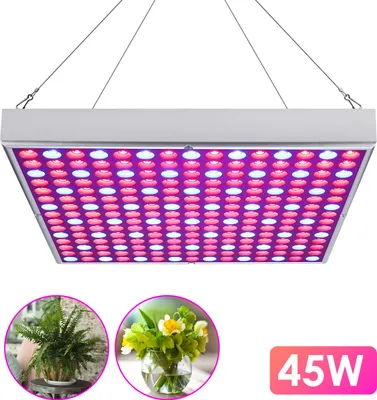 Obrázok produktu pre Jayseuw 1PC LED lampa na rastliny, 45W s 225 červenými a modrými LED diódami na osvetlenie rastlín, LED rastová lampa, rastové lampy pre izbové rastliny, kvety v záhrade