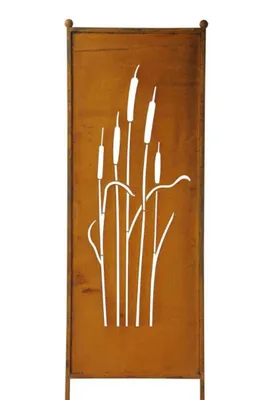 Produktbild von Stele Metall Edelrost Sichtschutz "Schilf" Windschutz Dekowand Garten 64xH205cm