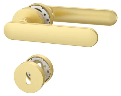 Imagen del producto de Juego de manijas de puerta de aluminio negro para puertas interiores