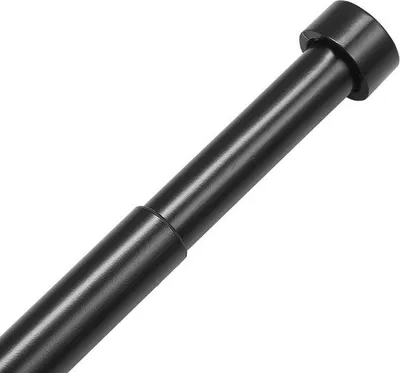 Produktbild von Doppelte Gitterstangen, 91,4-182,9 cm Verstellbarer Länge, Schwarze Doppelte Gitterstangen mit Endkappen, 2,5 cm und 19,3 cm Durchmesser, Doppeltes Gitterrohr für transparente und verdusternde Gitter.