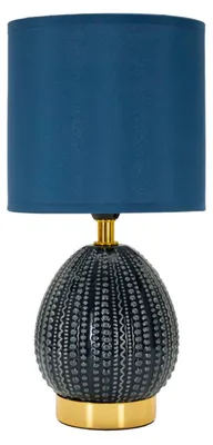 Produktbild von Tischlampe Keramik Stoff 15x30,5 cm blau Mauro Ferretti Flavi
