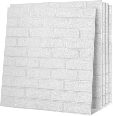 Produktbild von Wandpaneele Selbstklebend 3D Ziegeloptik Weiß 77x70cm Wasserfest