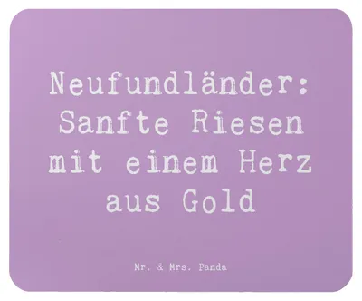 Produktbild von Mr. & Mrs. Panda Mousepad Spruch Neufundländer Liebe - Lavendeltraum - Geschenk, Hunderassen Charakter, Hunderasse, Familienhund, Mouse Pad, Wasserrettungshund, Vielfalt