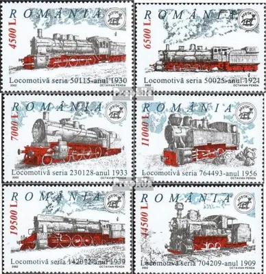 Produktbild von Briefmarken Rumänien 2002 Mi 5681-5686 (kompl.Ausg.) postfrisch Dampflokomotivenbau