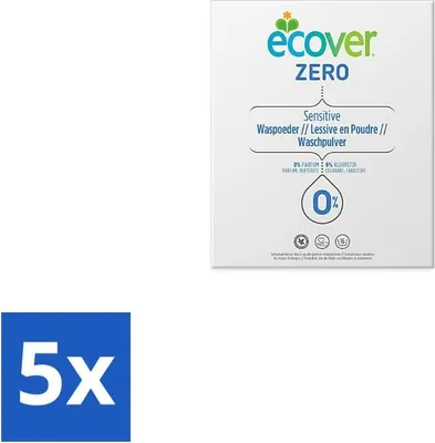 Produktbild von Ecover - Universal Zero Waschpulver - Duftfrei - 1,2 kg - Vorteilspack - 5 Stücke