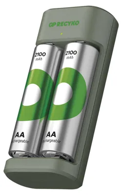 Nabíječka baterií GP Eco E221 + 2× AA ReCyko 2100