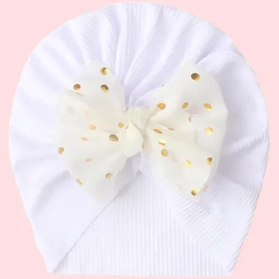 Produktbild von Kinder Turban Mütze JO-38208 - Weiß für kleine Prinzessinnen KP38208