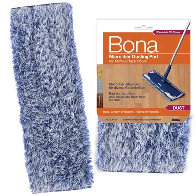Produktbild von Bona Mikrofaser Staub-Pad mit elektrostatischer Anziehung, maschinenwaschbar und passend für alle Bona Mopps