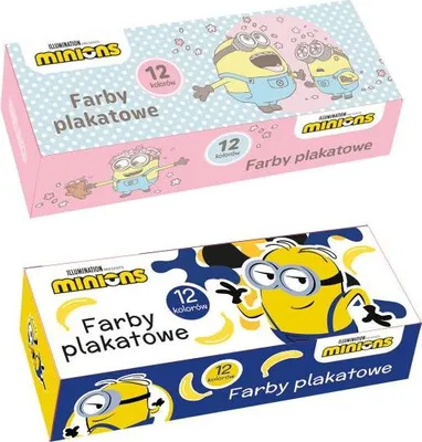 Produktbild von Plakatmalfarben 12 Farben 20ml Minions