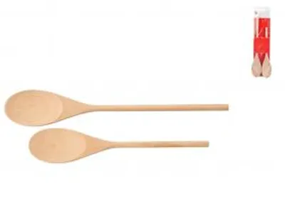 Produktbild von Set mit 2 Holzlöffeln aus Buchenholz, Cm 5X25/30 H