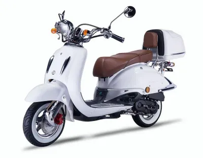 Produktbild von Motorroller Strada mit Top Case 50 ccm 45 km/h, Euro 5, Weiß, Sitzbank braun, GT Union