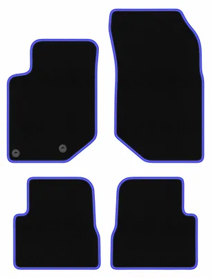 Produktbild von Velours-Fußmatten für Opel Corsa F 2019- (Schrägheck) – 4-tlg, Schwarz/Blau, passgenau – Wielganizator CARLUX
