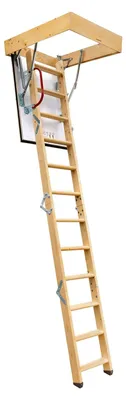 Produktbild von Gedämmte Bodentreppe 90 x 70 cm aus Fichtenholz mit U-Wert 1,05