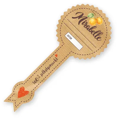 Produktbild von Itenga 50 x Marmeladenetikett Mirabelle in Siegel-Form mit Beschriftungsfeld