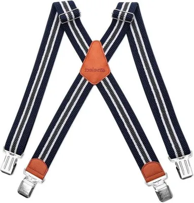 Imagen del producto de Sujetadores metálicos resistentes, de color azul, cinturones ajustables, para hombre, talla única, cómodos