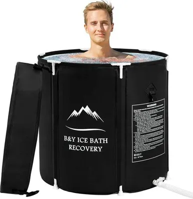 Immagine prodotto di Vasca da bagno pieghevole per adulti Famanu - Vasca idromassaggio e vasca per bagni freddi pieghevole - Resistente alle temperature, 75x68 cm