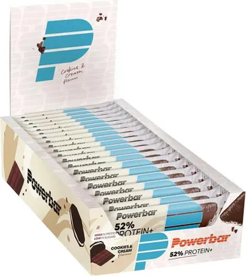 Productafbeelding van PowerBar 52% Proteïne Plus, 20 stuks van 50g - Smaak: Cookies & Cream