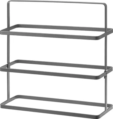 Produktbild von Yamazaki Schuhregal mit 3 Ablagen schwarz tragbar platzsparend schmal Metall Schuhablage für 8-9 Paar 50x46x14cm "TOWER"