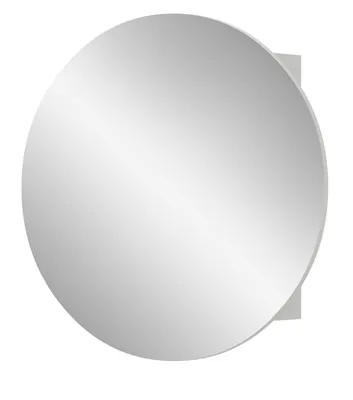 Produktbild von Badezimmer Spiegelschrank "Roove" weiß Badschrank rund mit Soft-Close
