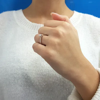 Produktbild von 0,20 Carat Diamant Solitär Ring 14 Karat Weißgold - 51 (16,20 mm)