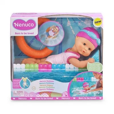 Image de Nenuco Baby Poupée claire pour le bain ou la piscine Poupée flottante interactive 35 cm