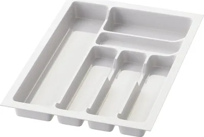 Produktbild von Sossai Besteckeinsatz Divio für Schubladen 40cm | 33 x 49 cm | Weiß Besteckkasten Schubladeneinsatz