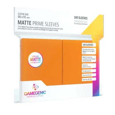 Image de Gamegenic - Matte Prime Sleeves Orange (100 Sleeves)