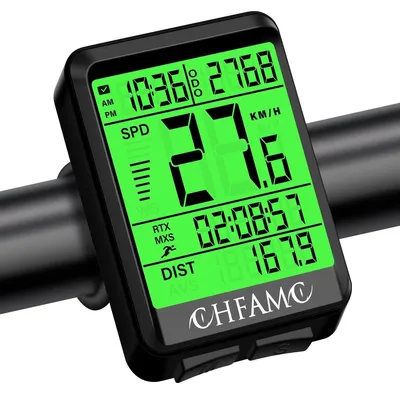 Image de Compteur vélo sans fil - IPX7 étanche - Rétroéclairage LCD - 11 fonctions